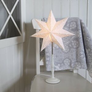 STAR TRADING Stojací hvězda Romantic s dřevěným podstavcem bílá