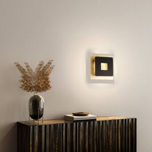 FISCHER & HONSEL LED nástěnné světlo Hennes, 18x18cm, zlatá/černá