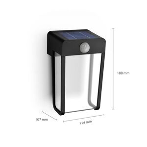 Philips Solární nástěnné světlo Philips LED Shroud, černá/čirá, senzor