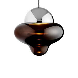 DESIGN BY US Závěsné svítidlo LED Nutty XL, hnědá / chromová barva, Ø 30 cm