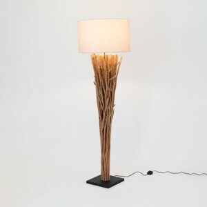 Holländer Stojací lampa Palmaria, barva dřeva/béžová, výška 177 cm, dřevo
