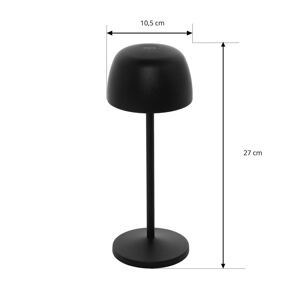 Lindby Nabíjecí stolní lampa Lindby Arietty LED, černá, sada 2 kusů