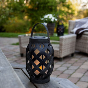 Best Season LED lucerna Flame Lantern, černá, výška 23 cm