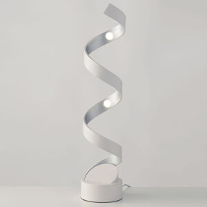 Eco-Light LED stolní lampa Helix, výška 66 cm, bílá stříbrná