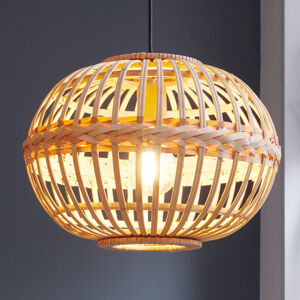 EGLO Závěsné světlo Amsfield z bambusu, oválný tvar