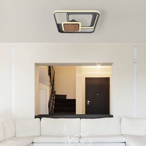 Globo LED stropní svítidlo, dřevo, 3 zdroje, hranaté