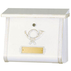 Heibi Umělecká poštovní schránka MULPI bílá-zlatá patina