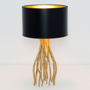 Holländer Černá stolní lampa Capri, kulatá, výška 44 cm