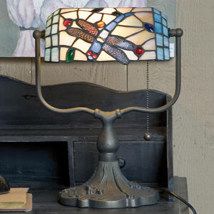 Clayre&Eef Bankéřská lampa Dragonfly v Tiffany stylu