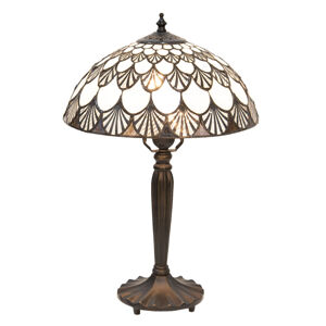 Clayre&Eef Stolní lampa 5998 vzor mušlí, styl Tiffany