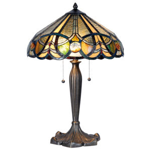Clayre&Eef Stolní lampa 5299 Tiffany, dva tahové vypínače