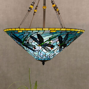 Clayre & Eef Závěsné světlo 5975, barevný design Tiffany
