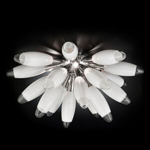 Mettallux Bílé skleněné stropní světlo Flo, 55 cm