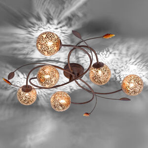 Paul Neuhaus Šestiramenné světlo Greta v květinovém designu