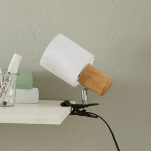 Euluna Moderní svítilna s klipem Clampspots bílé stínidlo