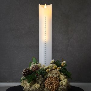 Sirius LED svíčka Sara Calendar, bílá/stříbrná, 29 cm