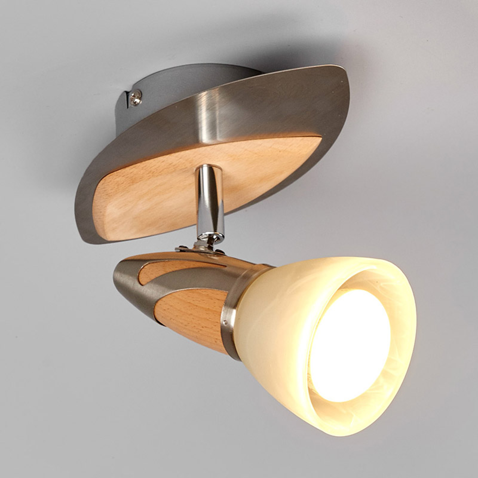 Lindby Spotlight Marena s dřevěnými prvky, E14 R50 LED