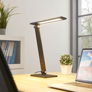 Lucande Salome - stmívatelná stolní lampa LED, černá