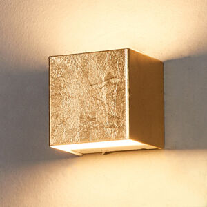 Lindby LED nástěnné svítidlo Quentin, zlaté, šířka 9 cm