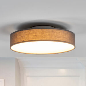 Lindby LED textilní stropní lampa Saira, 30 cm, šedá