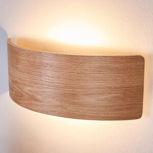 Lindby LED nástěnné světlo Rafailia 33 cm, dřevo