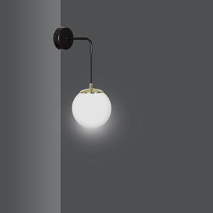 EMIBIG LIGHTING Nástěnné světlo Ognis K1, tvar koule, černá/zlatá